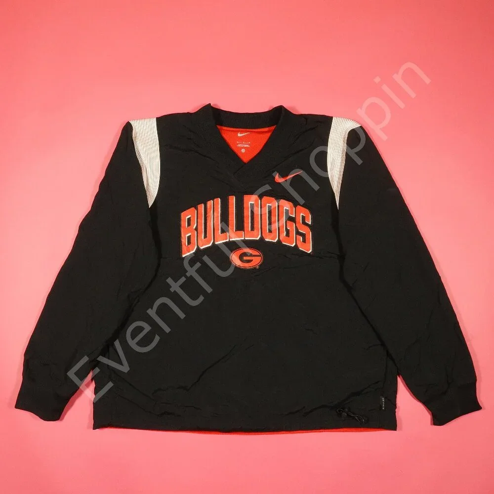 Nike Georgia Bulldogs On Field Nylon Pullover in Black / Red Size Medium - Picture 2 of 9